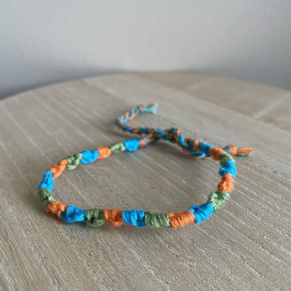 Ripley Bracelet, anklet, trendy, comfortable, tie, embroidery thread, woven, gif